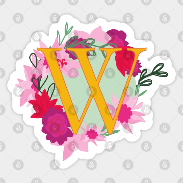 Monogram W, Personalized Initial Sticker by Bunniyababa